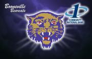 Booneville bearcats logo with the First National Bank at Paris logo